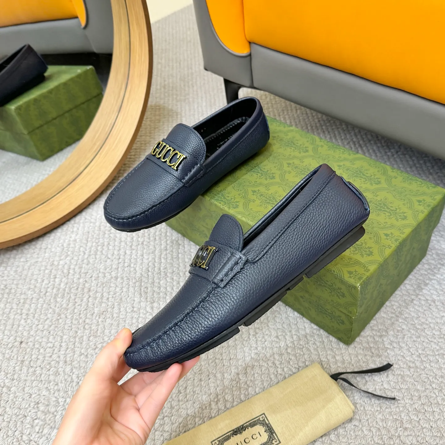 Men's shoes 💰420 (Yangli) Gucci* - the top version of Gucci classic beanie shoes! It is made of imported original cowhide and has a comfortable first layer of sheepskin lining! Original wear-resistant rubber outsole! High quality products! Size 38-46, with shoe dial, cloth bag, card